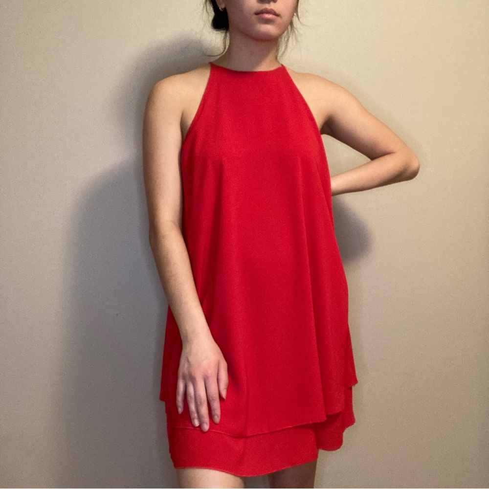 Red Chiffon Shift Dress | Boutique (Julie Billiart)